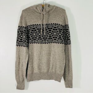 Urban Pipeline Greige Men’s Geometric/Fair Isle Light Hoodie Sweater Size M